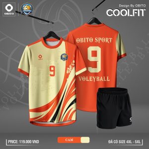 Áo Thể Thao OBITO SPORT VOLLEYBALL CoolFit Cam - Be Năng Động & Nổi Bật