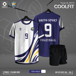 Áo Đấu Bóng Chuyền COOLFIT OBITO Tím Nhạt Trắng