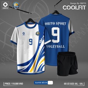 Áo bóng chuyền nam CoolFit xanh bích phối trắng vàng – năng lượng & thể thao đỉnh cao