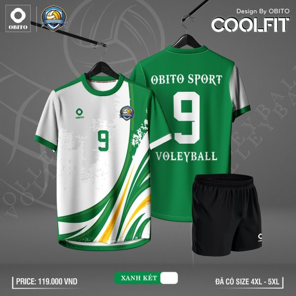 Áo Bóng Chuyền Obito CoolFit Màu Xanh Két Nổi Bật Năng Động