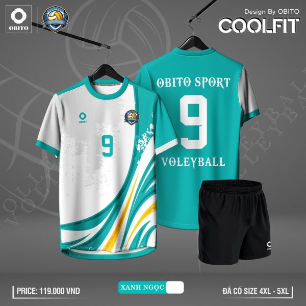 Áo Bóng Chuyền OBITO SPORT - CoolFit Xanh Ngọc Năng Động