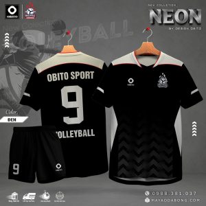 Áo Bóng Chuyền NEON Đen – Obito Sport
