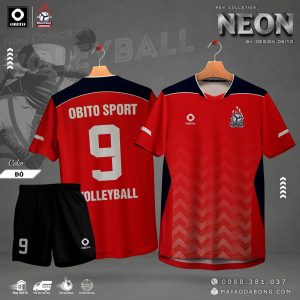 Áo Bóng Chuyền OBITO SPORT Đỏ Neon Nổi Bật