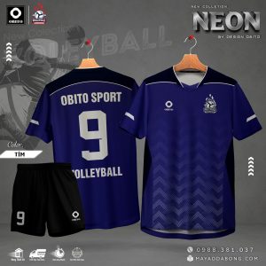 Áo Bóng Chuyền NEON Tím Than – OBITO SPORT Chuyên Nghiệp & Cá Tính