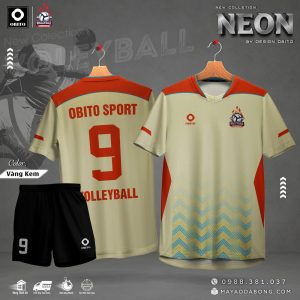 Đồng Phục Bóng Chuyền Màu Vàng Kem Năng Động - Neon Vàng Kem Zigzag