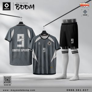 Bộ Quần Áo Bóng Đá Obito Sport Boom Xám Đậm
