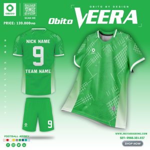 Áo đá bóng Veera OBITO màu xanh lá nổi bật - Thoải mái, năng động, thời trang