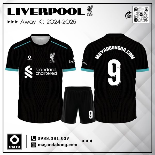Áo Bóng Đá Liverpool Sân Khách 2025 - Màu Đen Cá Tính