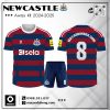 Áo Bóng Đá Newcastle Sân Khách 2025 - Đỏ Xanh