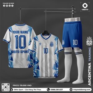 Áo Bóng Đá Argentina Training Trắng Xanh - OBITO SPORT