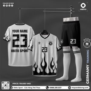 Áo Bóng Đá Germany Training Trắng Đen - Thiết Kế Nổi Bật Thương Hiệu Obito Sport