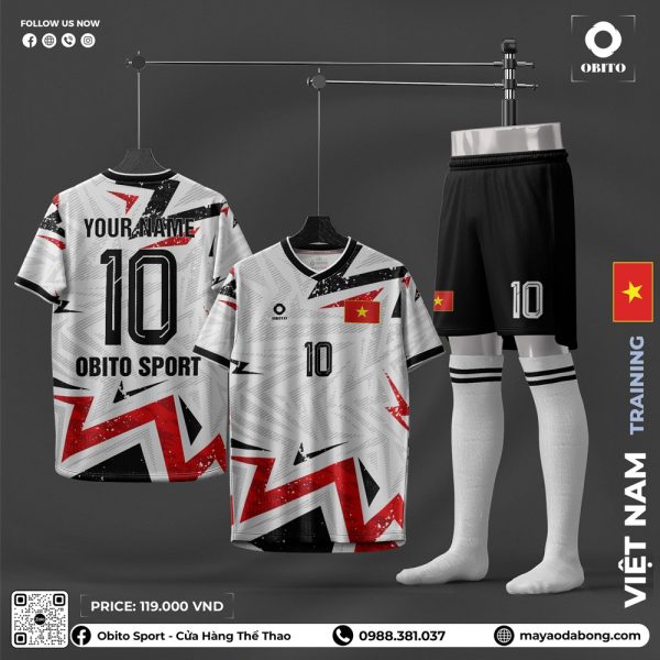 Việt Nam Training Trắng - Bộ Quần Áo Đá Bóng Obito Sport