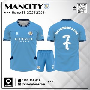 Áo Đá Bóng Manchester City Sân Nhà 2024-2025 - Xanh Da Trời