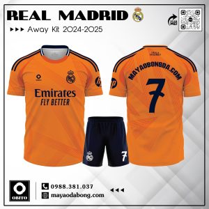 Áo Đấu Real Madrid Sân Khách 2025 - Cam Năng Động