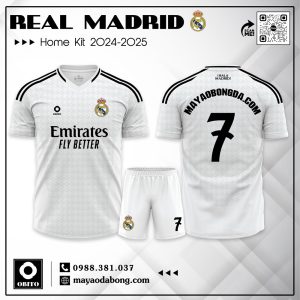 Áo Đấu Real Madrid Sân Nhà 2025 – Trắng Tinh Khôi, Đẳng Cấp Hoàng Gia