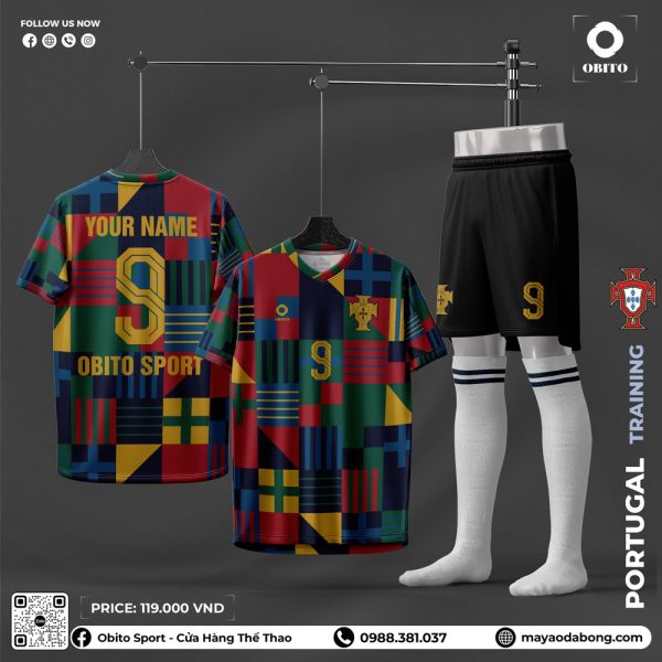 Áo đấu tập Portugal Training phối màu patchwork - Obito Sport