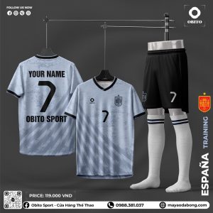 Tây Ban Nha Training - Bộ quần áo đá bóng Xanh Xám cá tính từ Obito Sport