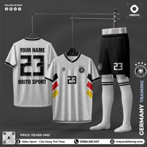 Áo Đá Banh Germany Training - Trắng Đen