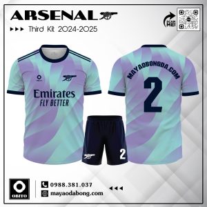Áo Đấu Arsenal Third Kit 2024-2025 Màu Tím Pastel và Xanh Mint