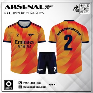 Áo Đấu Thứ 3 Arsenal 2025 Màu Cam Năng Động