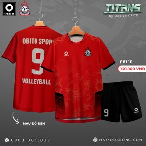 Áo Bóng Chuyền TITAN Đỏ - Đen Năng Động & Cá Tính