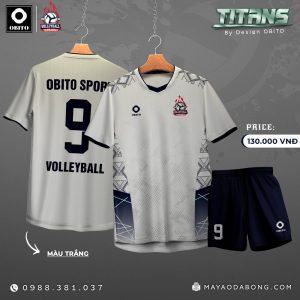 Áo Bóng Chuyền Titan Màu Trắng – Thiết Kế Năng Động, Chất Liệu Thoáng Mát