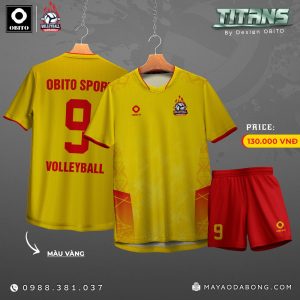 Áo Bóng Chuyền Obito TITAN Vàng Đỏ Năng Động