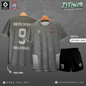 Áo Bóng Chuyền OBITO - Xám Trung Tính Hiện Đại, Phong Cách Chuyên Nghiệp