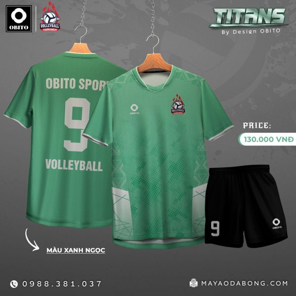 Áo Bóng Chuyền OBITO TITAN Xanh Ngọc