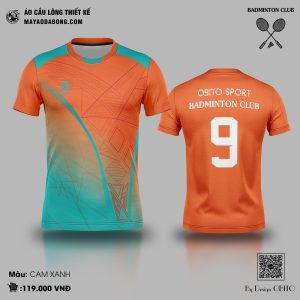Áo Cầu Lông Thiết Kế Cam Xanh OBITO SPORT
