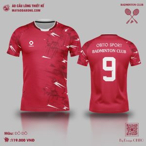 Áo Cầu Lông Đỏ Đô OBITO SPORT – Thiết Kế Năng Động, Đậm Chất Thể Thao