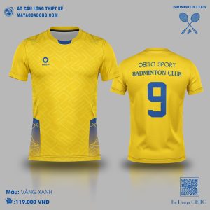 Áo Cầu Lông Vàng Xanh OBITO SPORT - Thiết Kế Năng Động, Chuyên Nghiệp