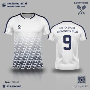 Áo Cầu Lông Trắng Xanh Than - Năng Động & Chuyên Nghiệp | BADMINTON CLUB