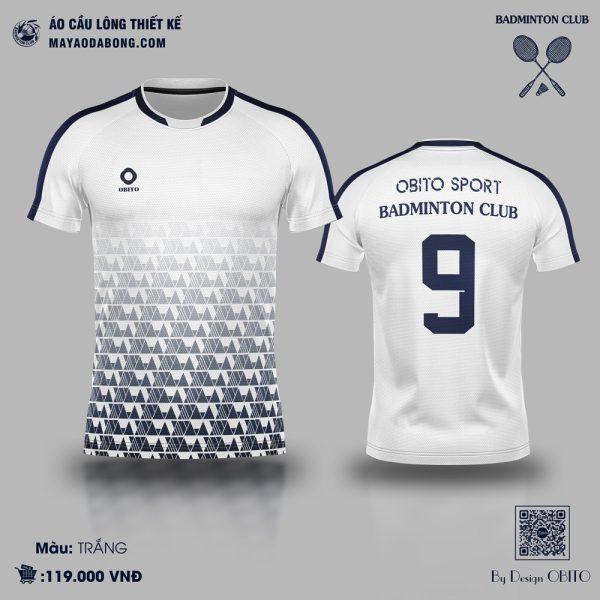 Áo Cầu Lông Trắng Xanh Than - Năng Động & Chuyên Nghiệp | BADMINTON CLUB