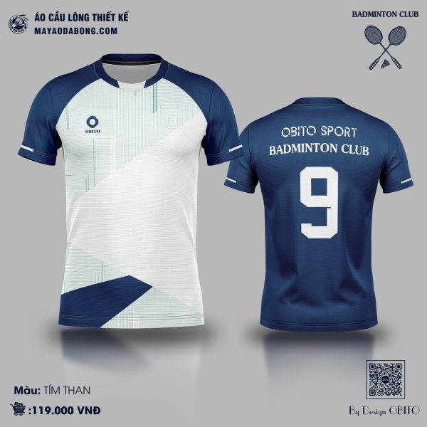 Áo Cầu Lông Thiết Kế Tím Than Năng Động - Mã 11-1