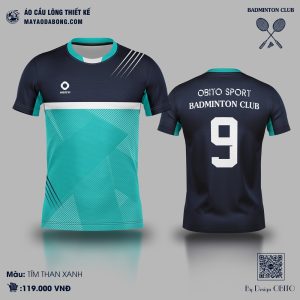 Áo cầu lông thiết kế OBITO - Tím than xanh thời thượng