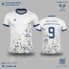 Áo Cầu Lông Thiết Kế Trắng Xanh Navy Năng Động - Mã 35