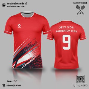 Áo cầu lông thiết kế đỏ OBITO Sport – Badminton Club