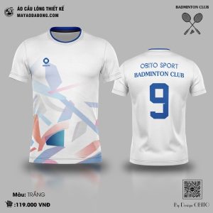 Áo cầu lông thiết kế trắng phối màu OBITO Sport