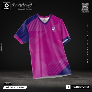 Áo Bóng Đá Thiết Kế Màu Hồng Tím Fuchsia Phối Xanh Navy - Thiết Kế Năng Động, Cá Tính