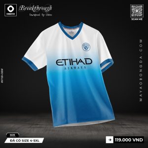 Áo Bóng Đá Thiết Kế Ombre Xanh Trắng ETIHAD Thể Thao