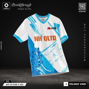 Áo Bóng Đá Thiết Kế Màu Trắng Xanh NH QLTD - Nét Đẹp Văn Hóa Thể Thao