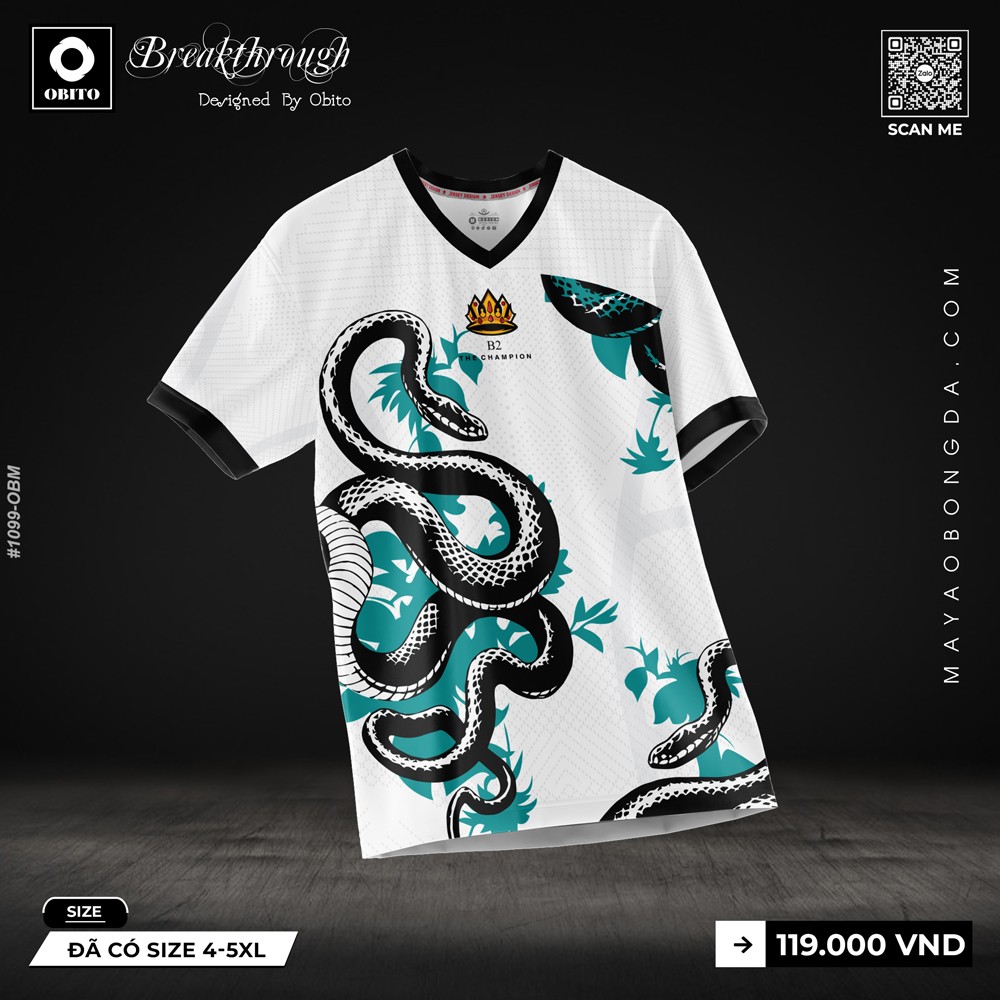 Áo bóng đá OBITO Breakthrough xanh rêu họa tiết rắn độc đáo