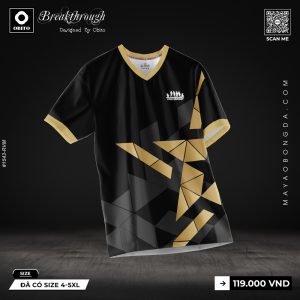 Áo thể thao Breakthrough – Obito đen họa tiết vàng đồng