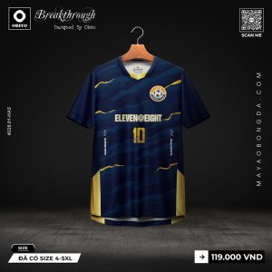 Áo bóng đá thiết kế xanh navy ánh kim – Năng động & hiện đại