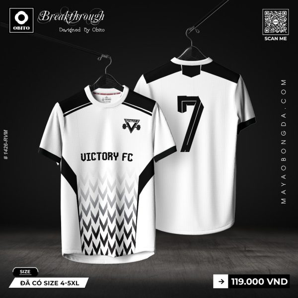 Áo Bóng Đá OBITO Victory FC - Trắng Đen