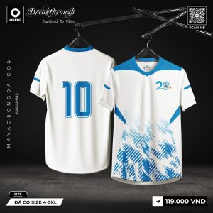 Áo Bóng Đá Breakthrough - Màu Trắng Xanh Đậm Cá Tính