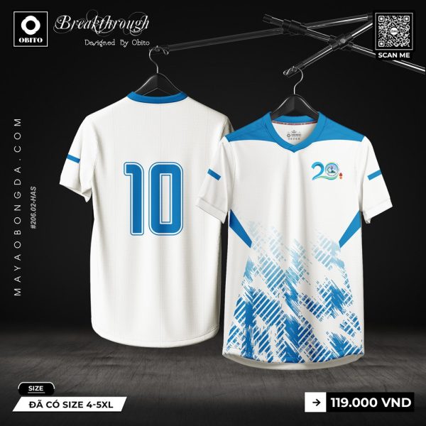 Áo Bóng Đá Breakthrough - Màu Trắng Xanh Đậm Cá Tính