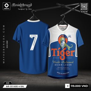 Áo Thể Thao Thiết Kế Xanh Dương Đậm - Tiger Cá Tính