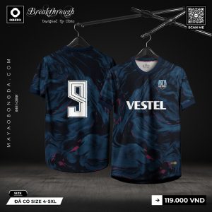 Áo đá bóng thiết kế Xanh Navy - Marble Breakthrough
